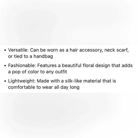 In stock Scarf Women Silky Floral square - Picture 6 of 6